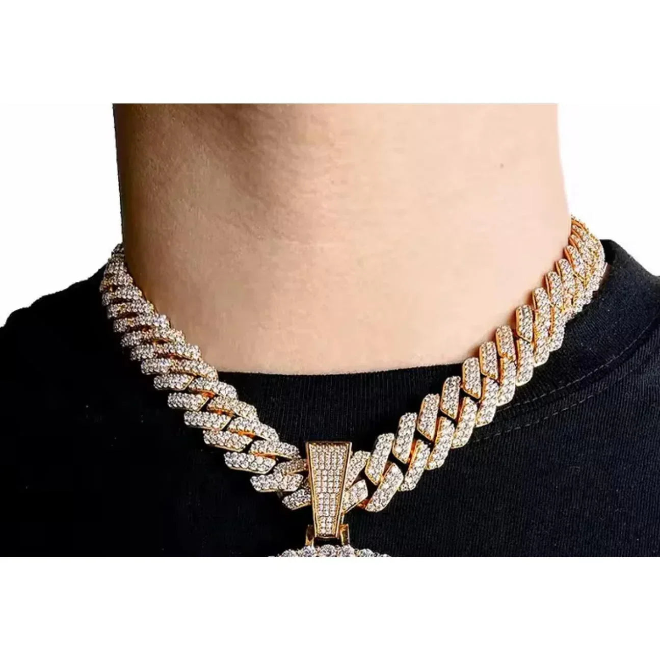 Hip Hop Square Cross Pendant Necklace | Moissanite Iced Out - CaratixJewelry